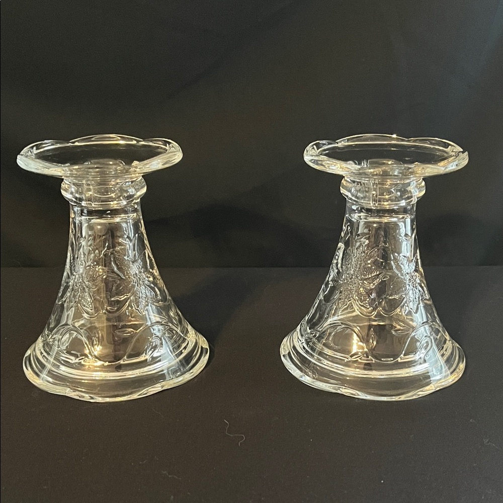Princess House Crystal Candle Holder - Pair